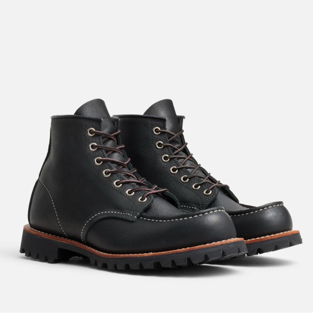 Red Wing RoughNeck Oil Black Leather Men's Boots size 8 wide